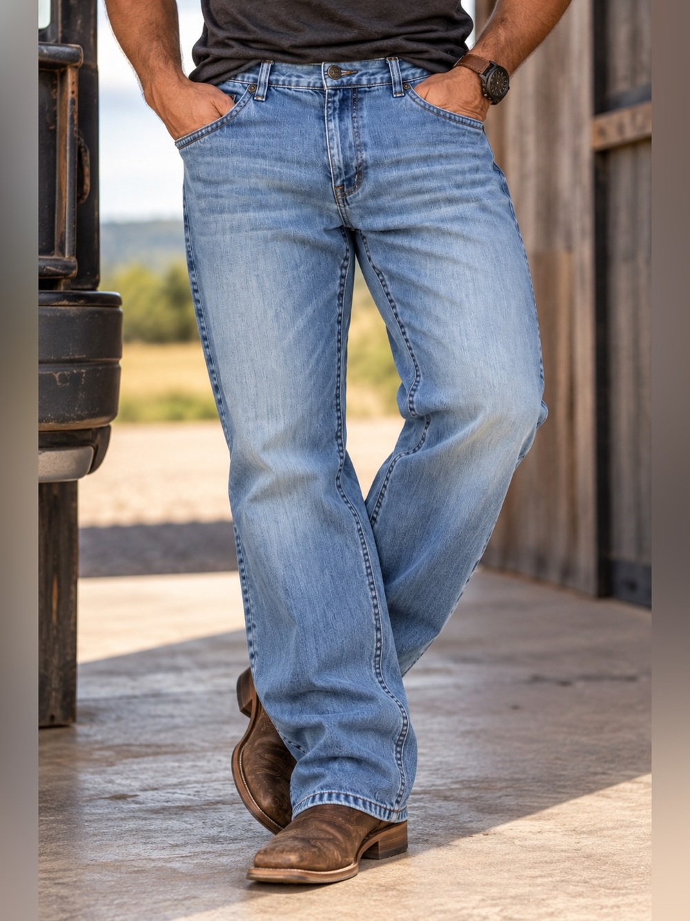Jeep Men’s Jeans Size 38x34 Light Blue Relaxed Straight Leg Denim